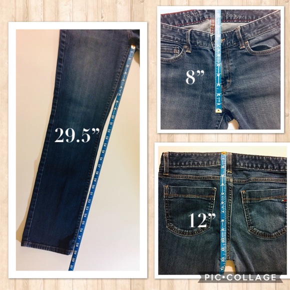 🌲3/$20 Tommy Hilfiger 6S Low Straight Flare Blue Jeans 30 - Picture 5 of 7